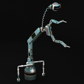 3D model of scifi robot arm with light and monitor
