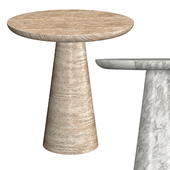 CELLINI ITALIAN TRAVERTINE SIDE TABLE