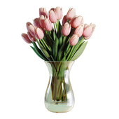 Flower Set 18 / Pink Tulips Bouquet