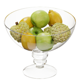 Glass footed fruit set 06