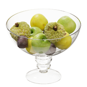 Glass footed fruit set 07