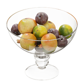 Glass footed fruit set 12