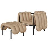 Puffy lounge chair and ottoman by Hem
