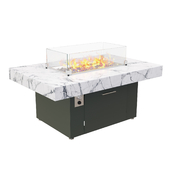 Gas fire pit table cerame