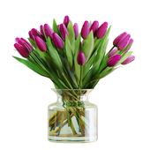 Flower Set 22 / Purple Tulips Bouquet