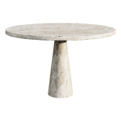 Журнальный столик  Angelo Mangiarotti Attributed Round Travertine Pedestal Dining Table    журнальный стол