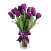 Flower Set 23 / Purple Tulips Bouquet 02