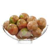 Glass footed fruit bowl set 27