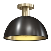 Ceiling Light in Matte Black with Natural Brass