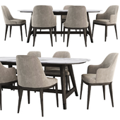 Anna Chair and Desco Table by Flexform