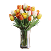 Flower Set 29 / Multicolor Tulips Bouquet