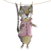 Игрушка мягкая детская Кот в розовом свитере