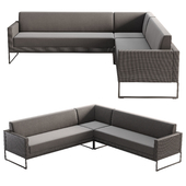 Crate And Barrel Dune 3 Piece Black Outdoor Sectional Sofa