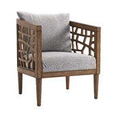 Light Gray Oak Wood Ice Upholstered Chair