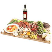 Tray with grilled vegetables and wine 5