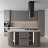 modern kitchen set - black and beige 50