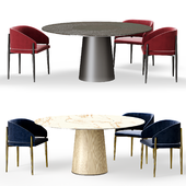 Chairs Frank and table Materic by Porro