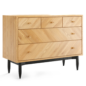 Monza 5 drawer wide chest by Ercol