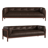 MOET CHARCOAL LEATHER TUFTED SOFA