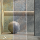 Caesar Set 37 - Concrete Metal effect Tiles BUNDLE - 3 types: Rust Grey, Rust Black, Dark Grey.