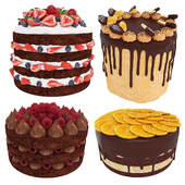 Chocolate fruit berry cake collection