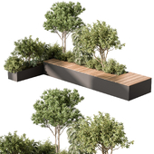 Urban Furniture Bench with Plants 52