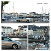 Panorama. France. Embankment of the city of Cherbourg.