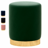 Pri Forest Green Velvet Ottoman