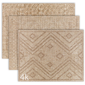 Carpet set 28 - Bundle - 3 types of Geometrical Jute Rugs / 4K