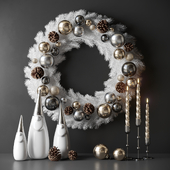 Рождественский декор со свечами и венком