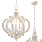 Oaks Aura modern 6 light rustic wood pendant chandelier