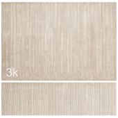 Carpet set 70 - Beige Stripes Wool Rug/ 3K