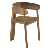 Dining chair in walnut Marais, design E. Gallina