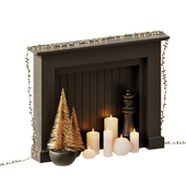 Decorative Fireplace With Garland