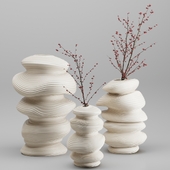 Vase Set 03-Deformed Ceramic Vase