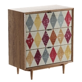 Bruni print chest of drawers for three drawers