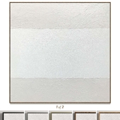 Plaster two square photo frames T-123