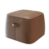 Brooks Leather Pull Up Ottoman - HW Home