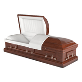 Opened Wooden Funeral Coffin