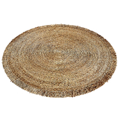 Aftas Hand Woven Jute Braided Rug Round Natural
