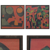 paintings, abstract painting in vintage frames