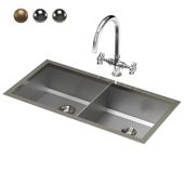 Top mounted rectangular sink with divider