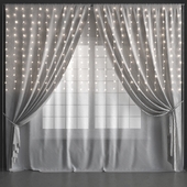 Curtains with a garland