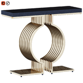 1000mm Modern Narrow Console Table with Geometric Metal_Base Black Hallway Table