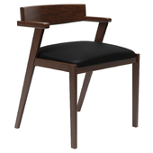 Black leather dining chair Zola