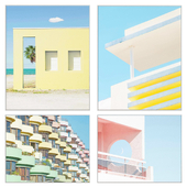 Set of 6 paintings by Matthieu Venot