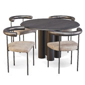 Dining Set: Fredericia and Resident (Islets Table and Kashmir Chair)