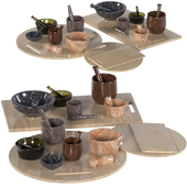 Mortar and Pestle and Tray set