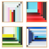 Colorblock Lacquer Square Dimensional Wall Art by Margo Selby