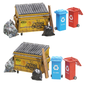 Urban Garbage Collection Low Poly PBR 2